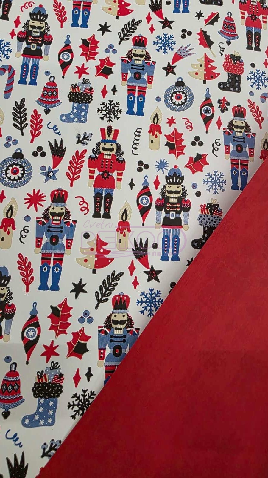 crveno bela dečija folija sa krckom oraščićem