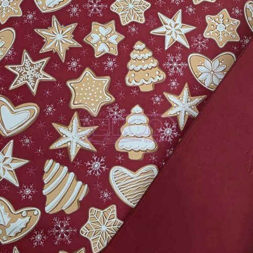 bordo ukrasni papir sa novogodišnjim elementima