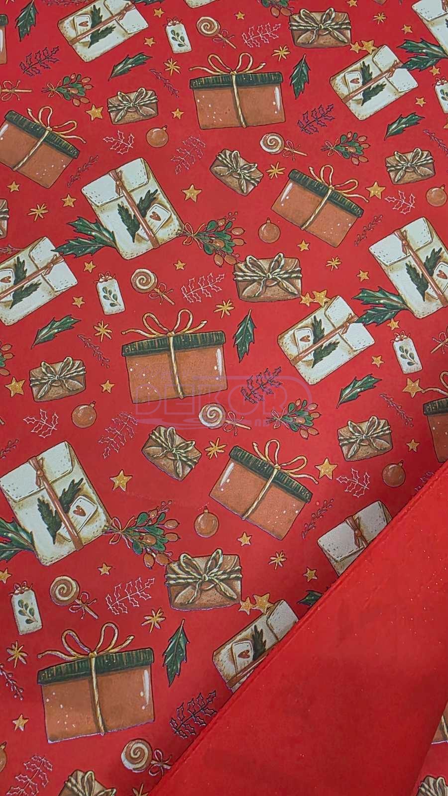 crveni novogodišnji ukrasni papir